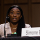 U.S. Olympic gymnast Simone Biles testifies during a Senate Judiciary hearing about the Inspector General’s report on the FBI handling of the Larry Nassar investigation of sexual abuse of Olympic gymnasts, on Capitol Hill, September 15, 2021, in Washington, D.C.
